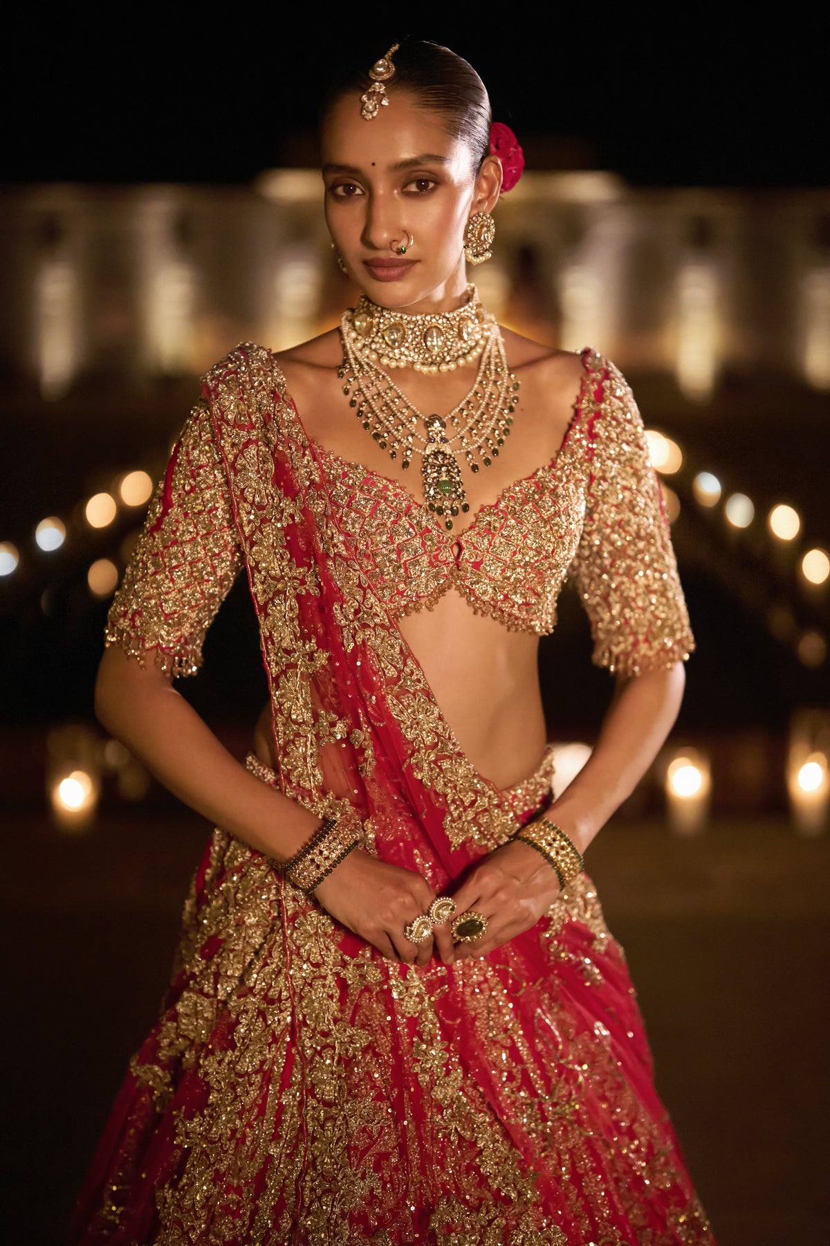 Red Zardosi Lehenga Set