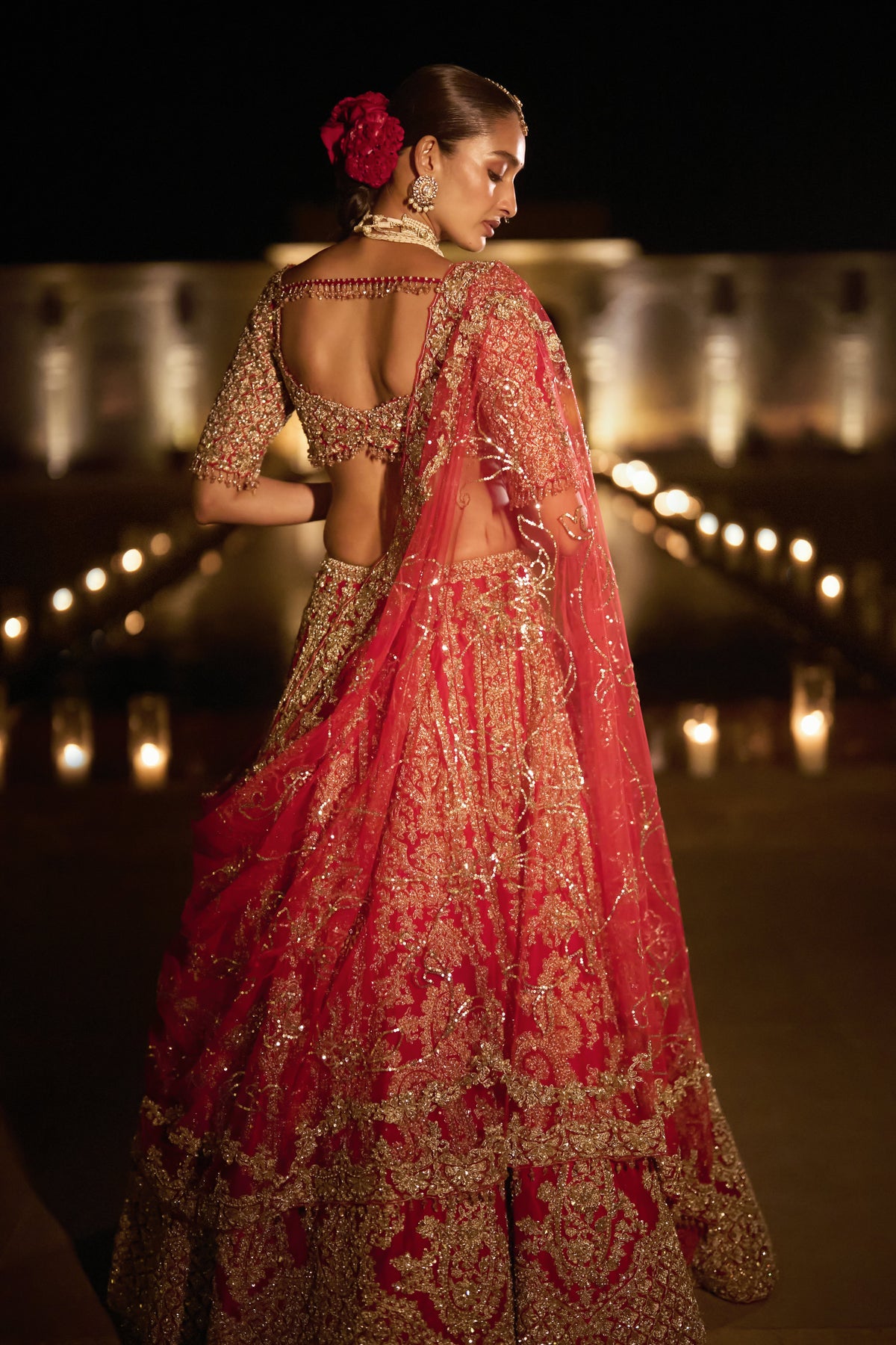 Red Zardosi Lehenga Set
