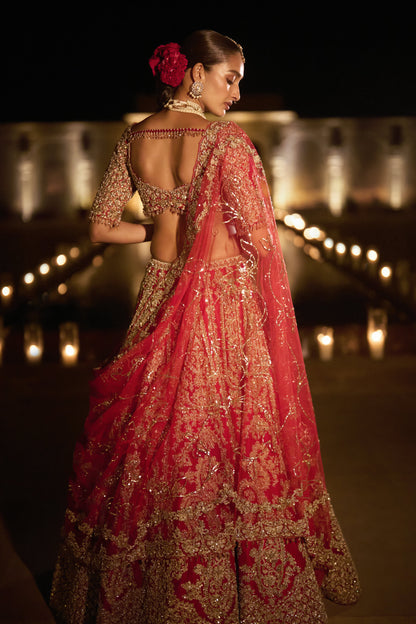 Red Zardosi Lehenga Set
