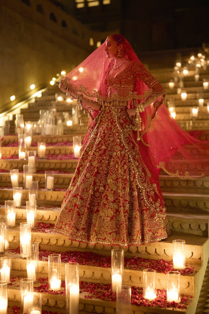 Red Zardosi Lehenga Set