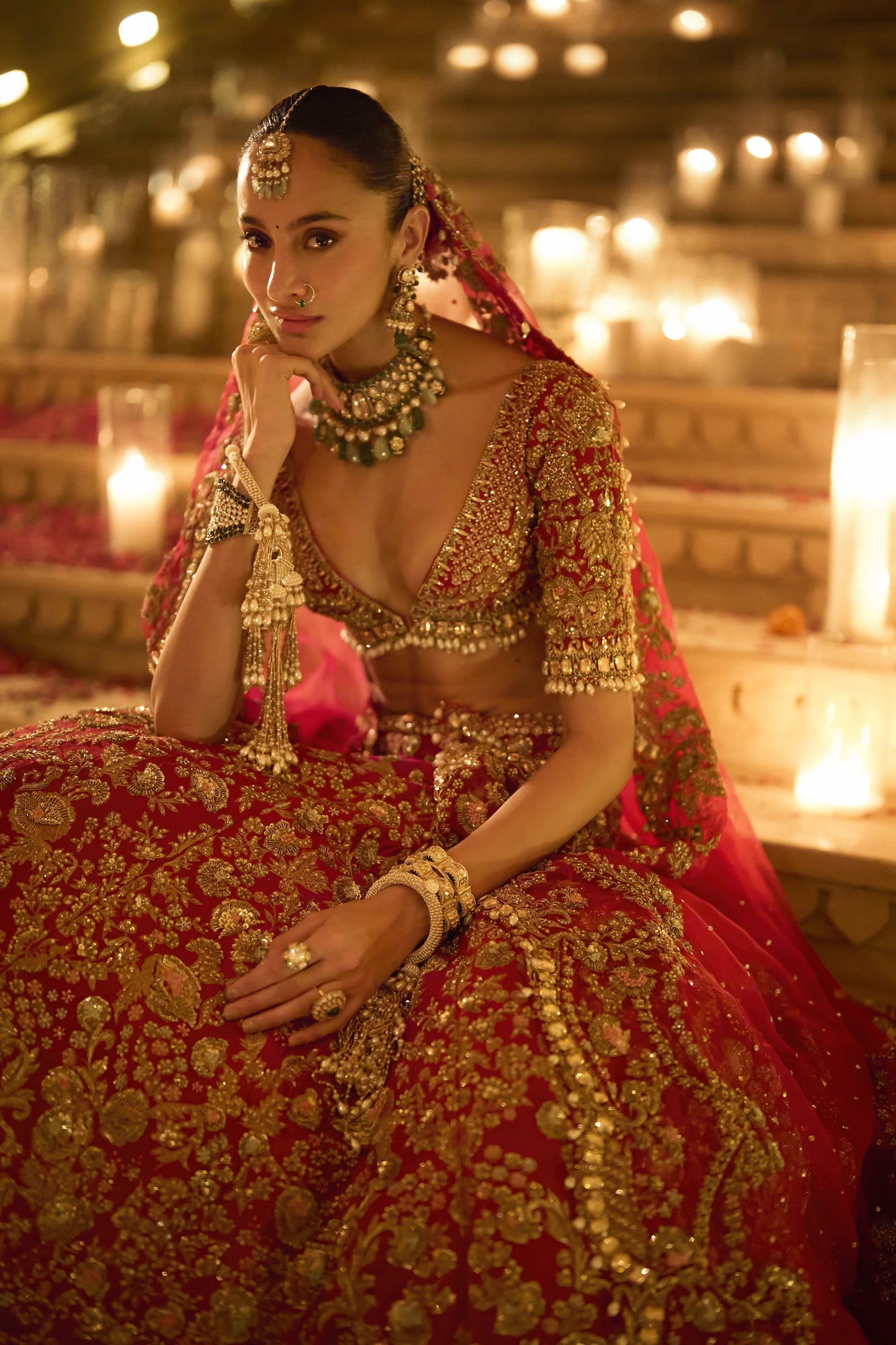 Red Zardosi Lehenga Set