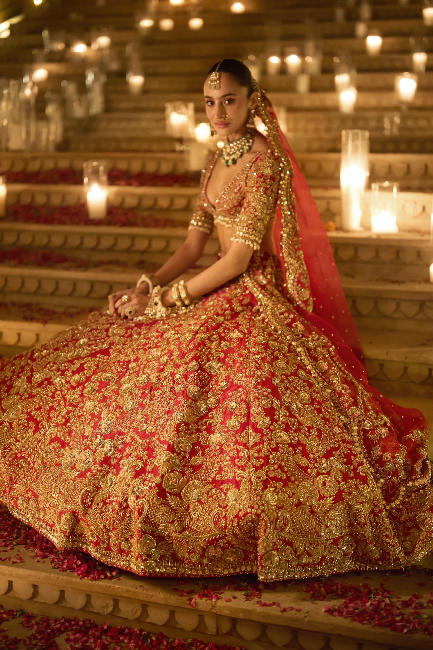 Red Zardosi Lehenga Set