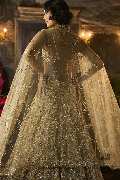 Gold Sequin & Crystal Lehenga Set