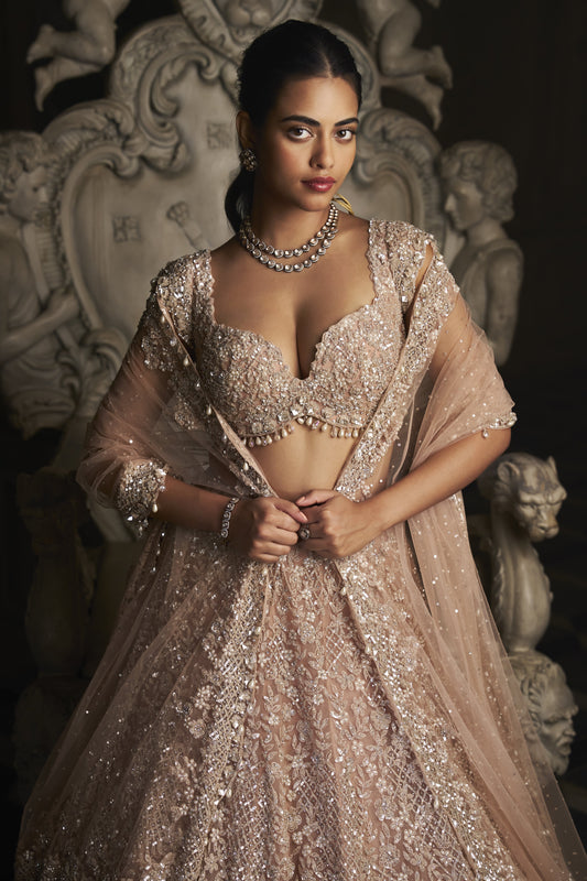 Champagne Sequin Lehenga Set