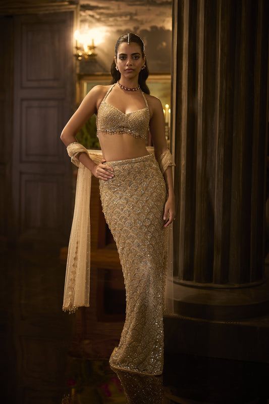 Light Gold Skirt Set