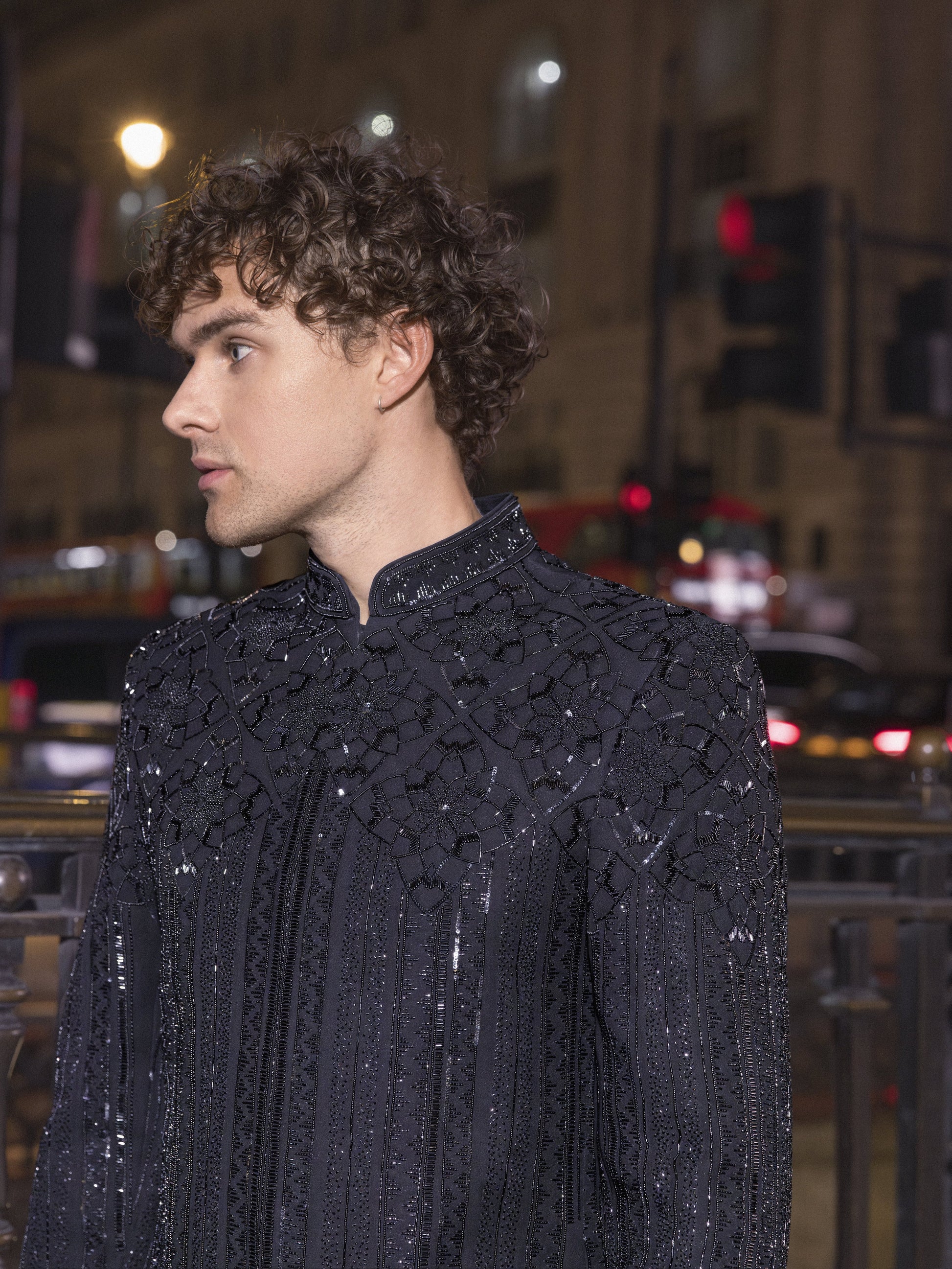 Black Bandhgala Designer Kurta Set for men