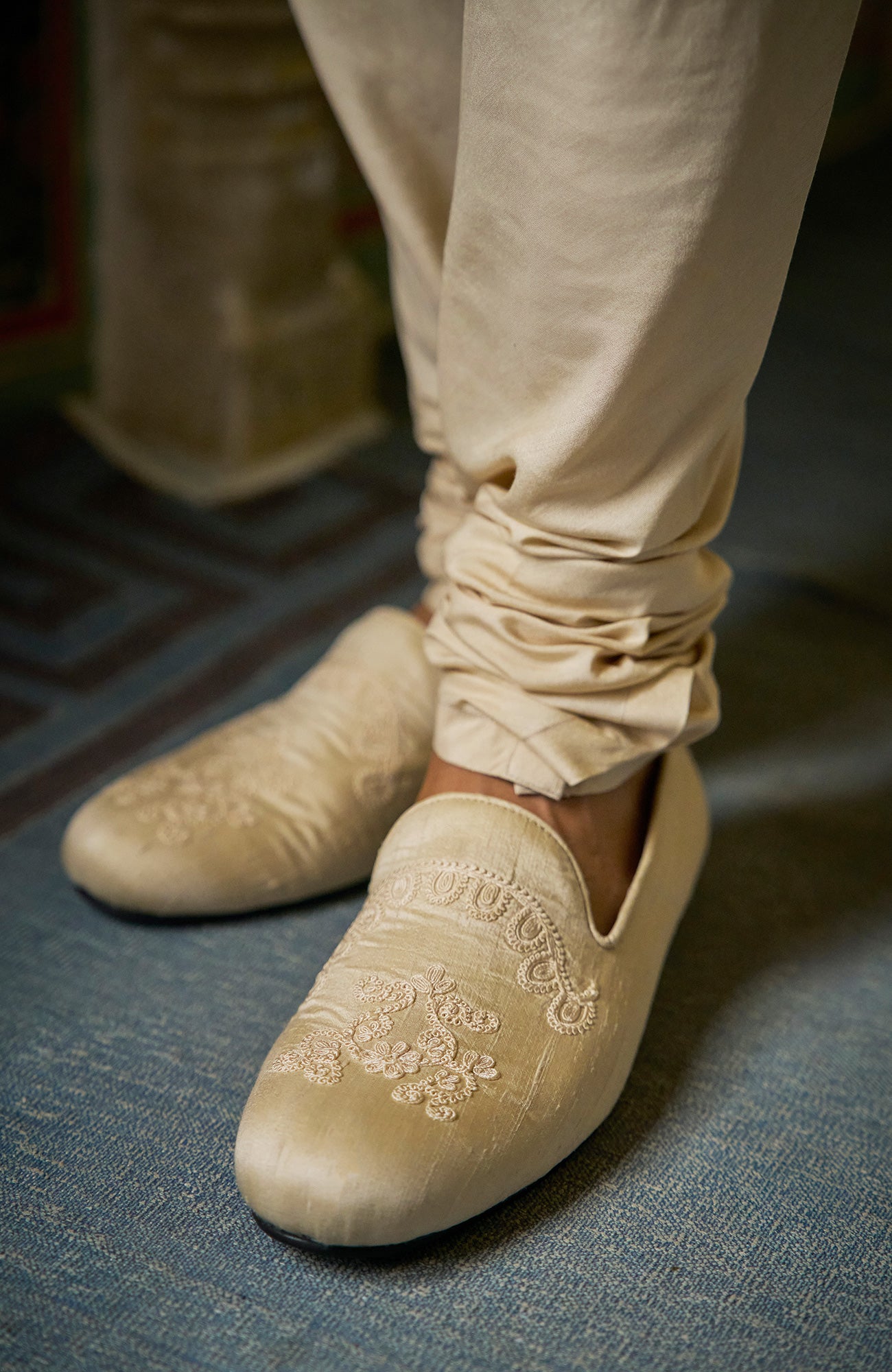 Champagne Thread Work Sherwani Set