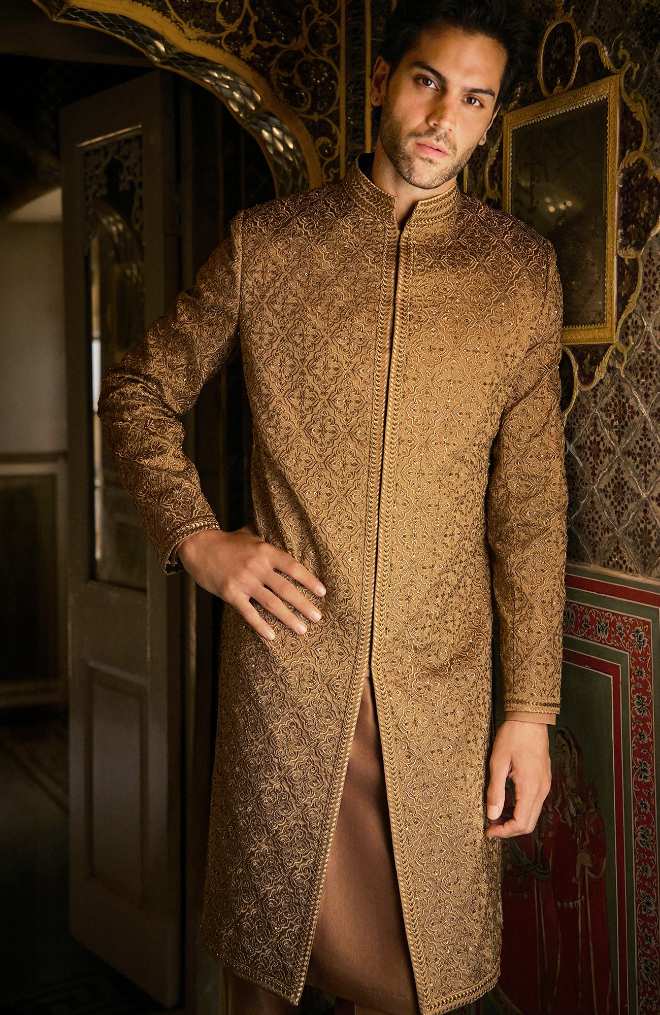 Gold Sherwani Set