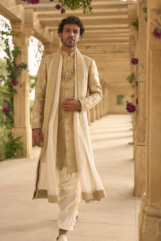 Champagne Sherwani Set