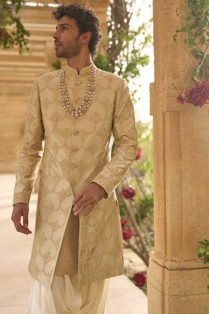 Champagne Sherwani Set