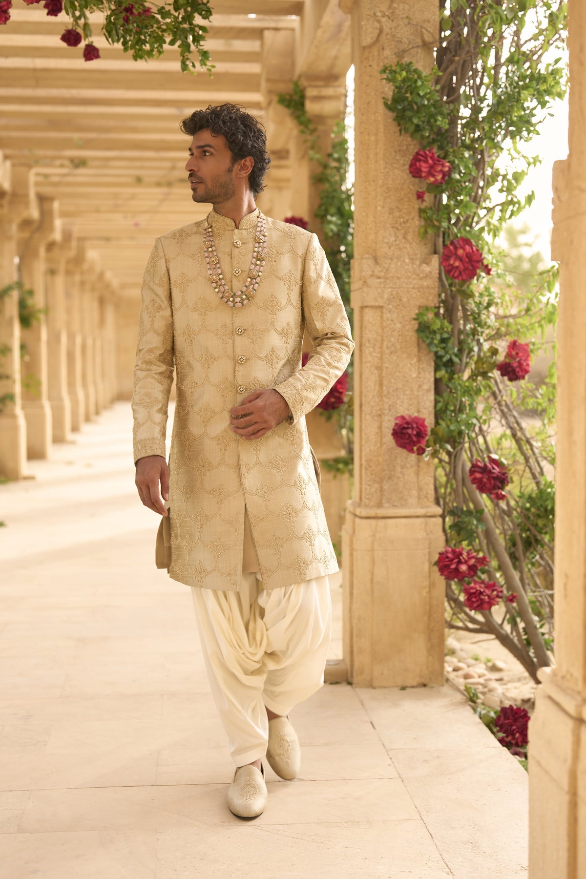 Champagne Sherwani Set