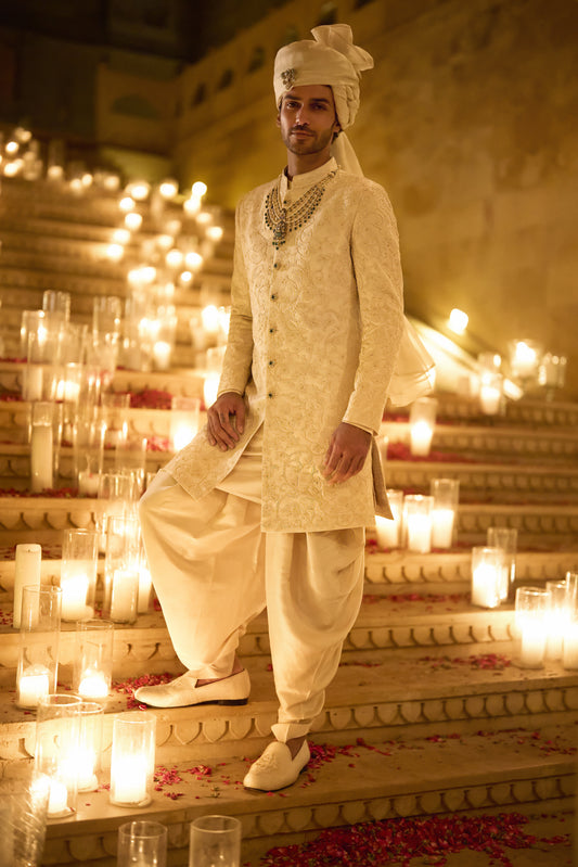 Ivory Sherwani Set