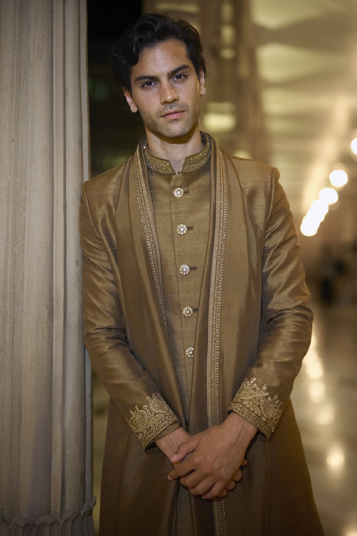 Antique Gold Sherwani Set