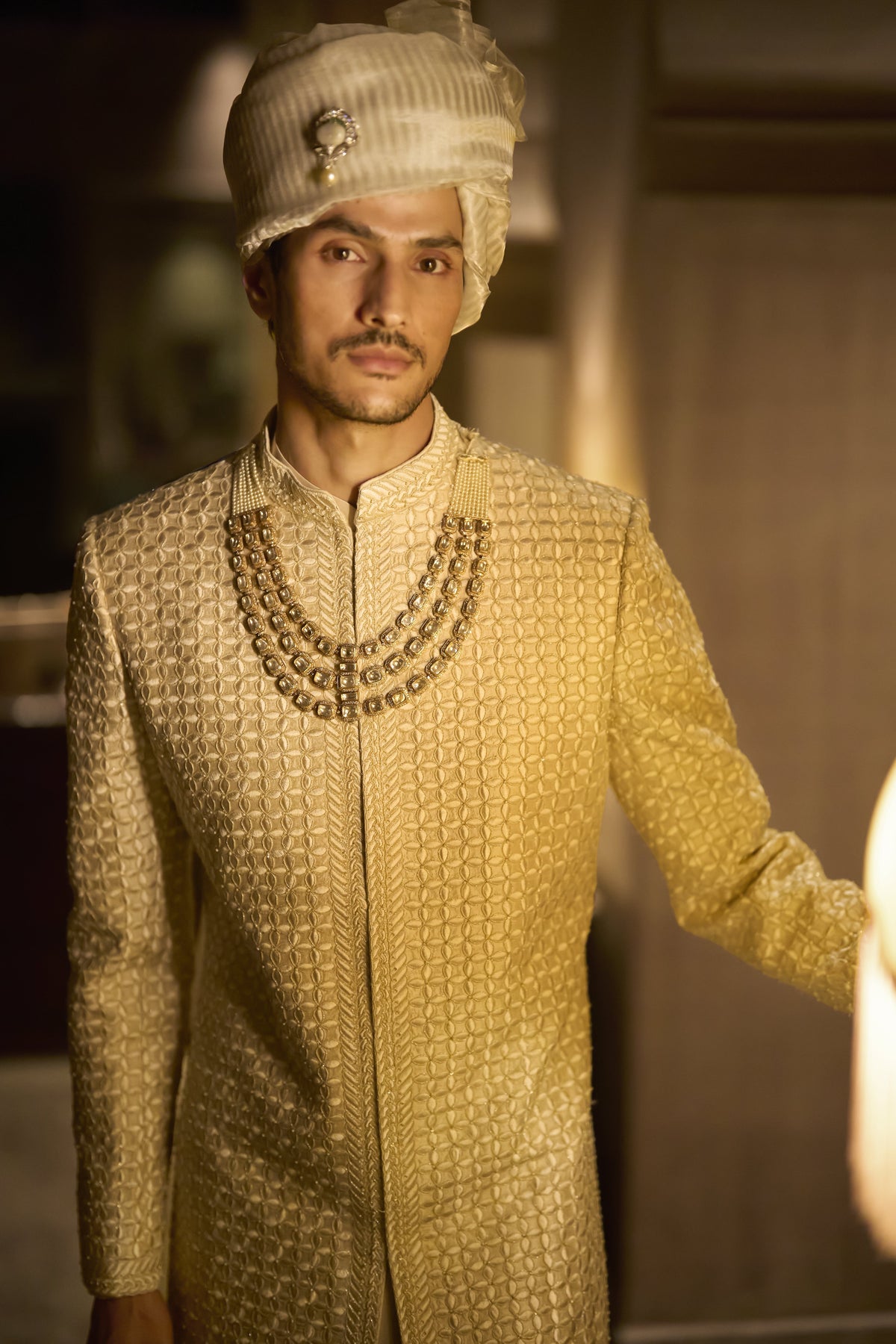 Ivory Nude Sherwani Set