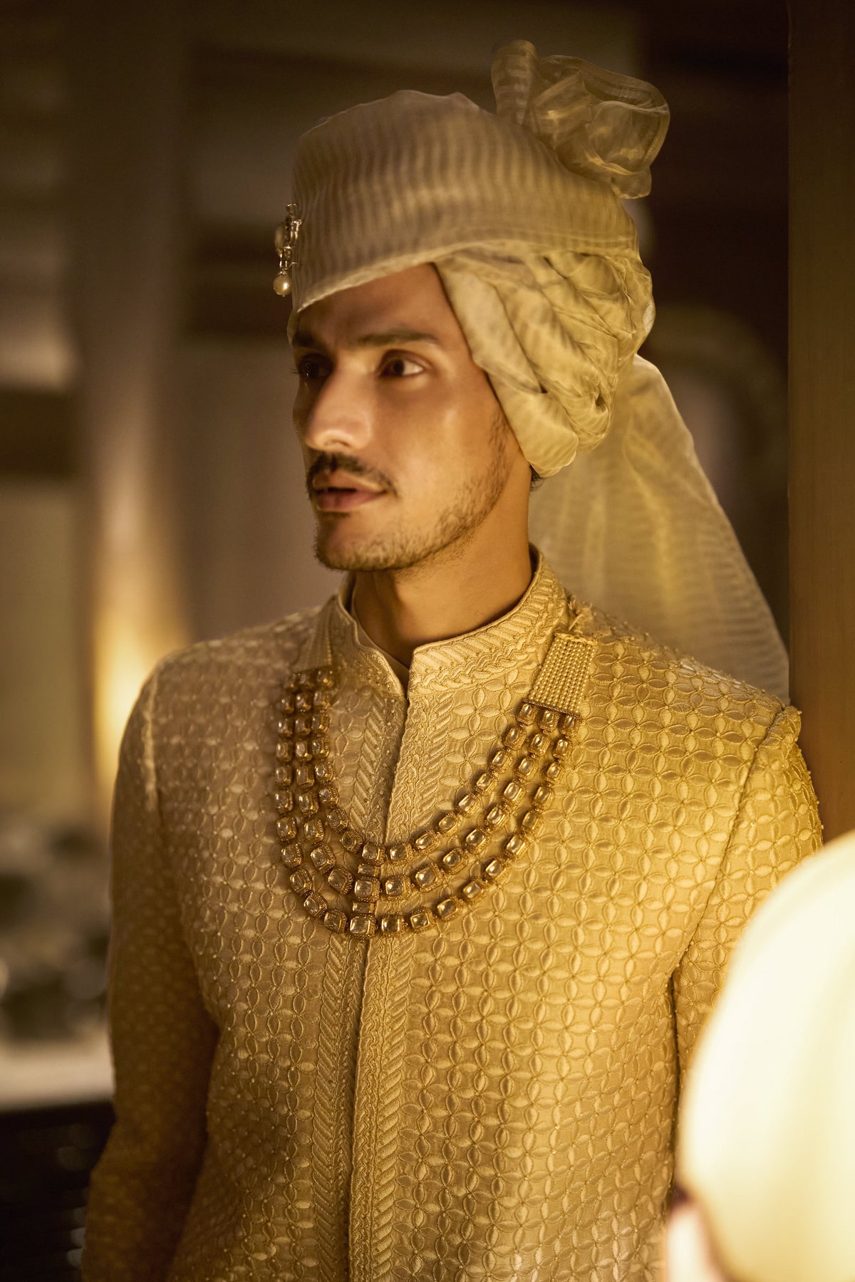 Ivory Nude Sherwani Set