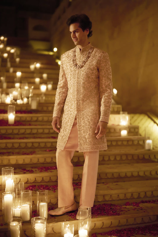 Pink Zardosi Sherwani Set