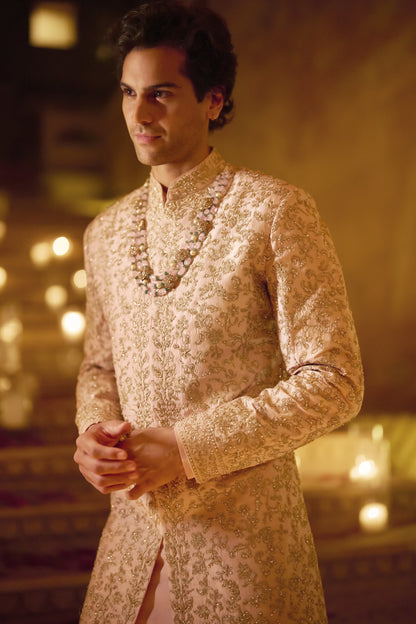 Pink Zardosi Sherwani Set