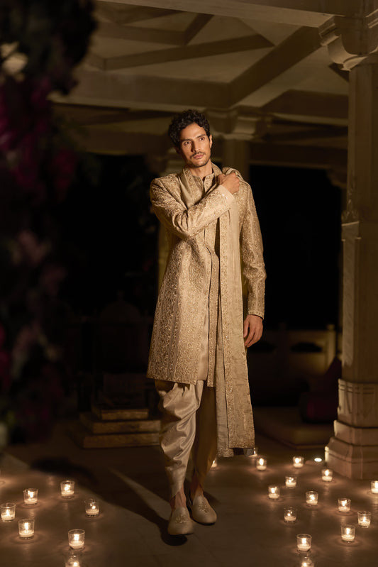 Champagne Gold Sherwani Set