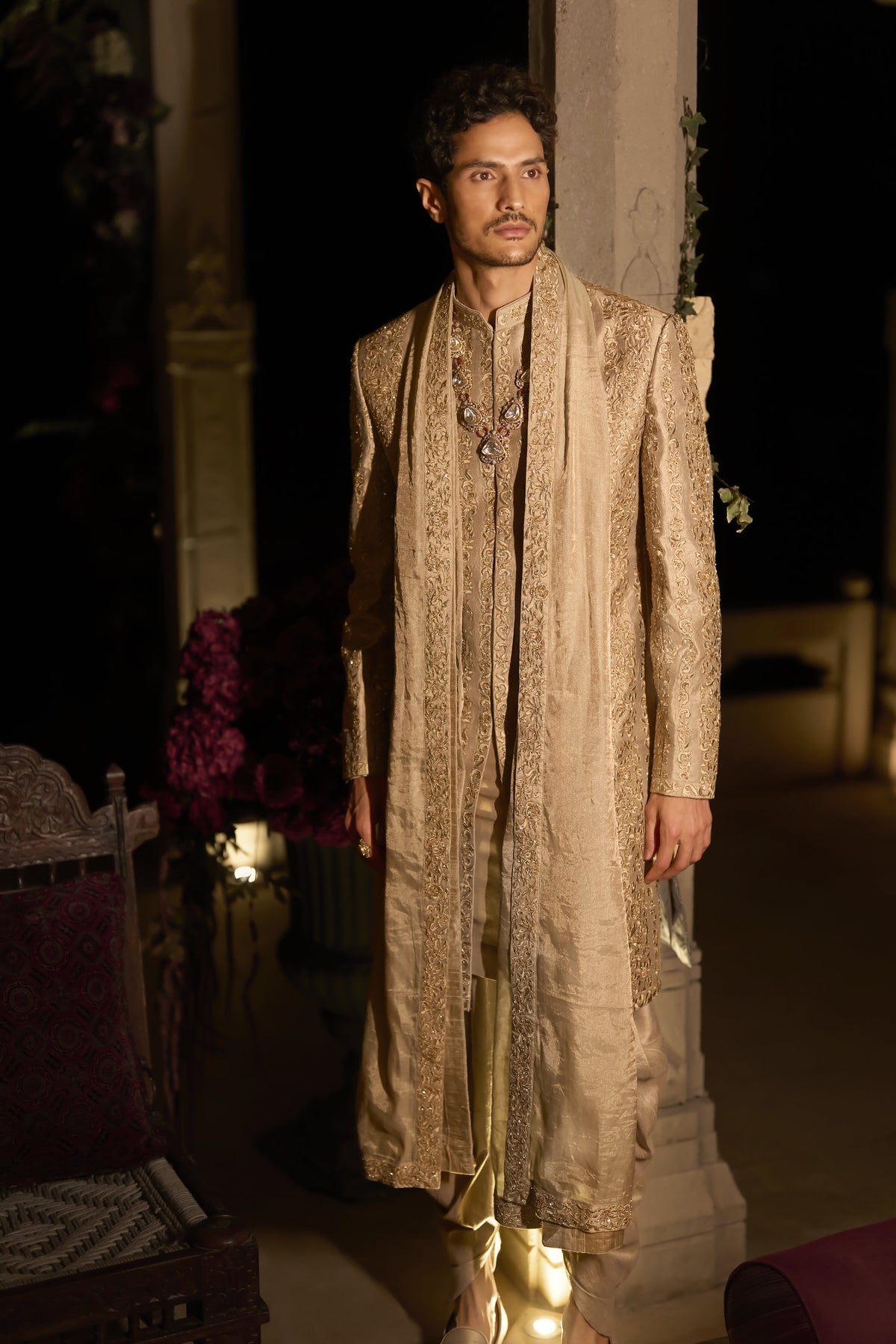 Champagne Gold Sherwani Set