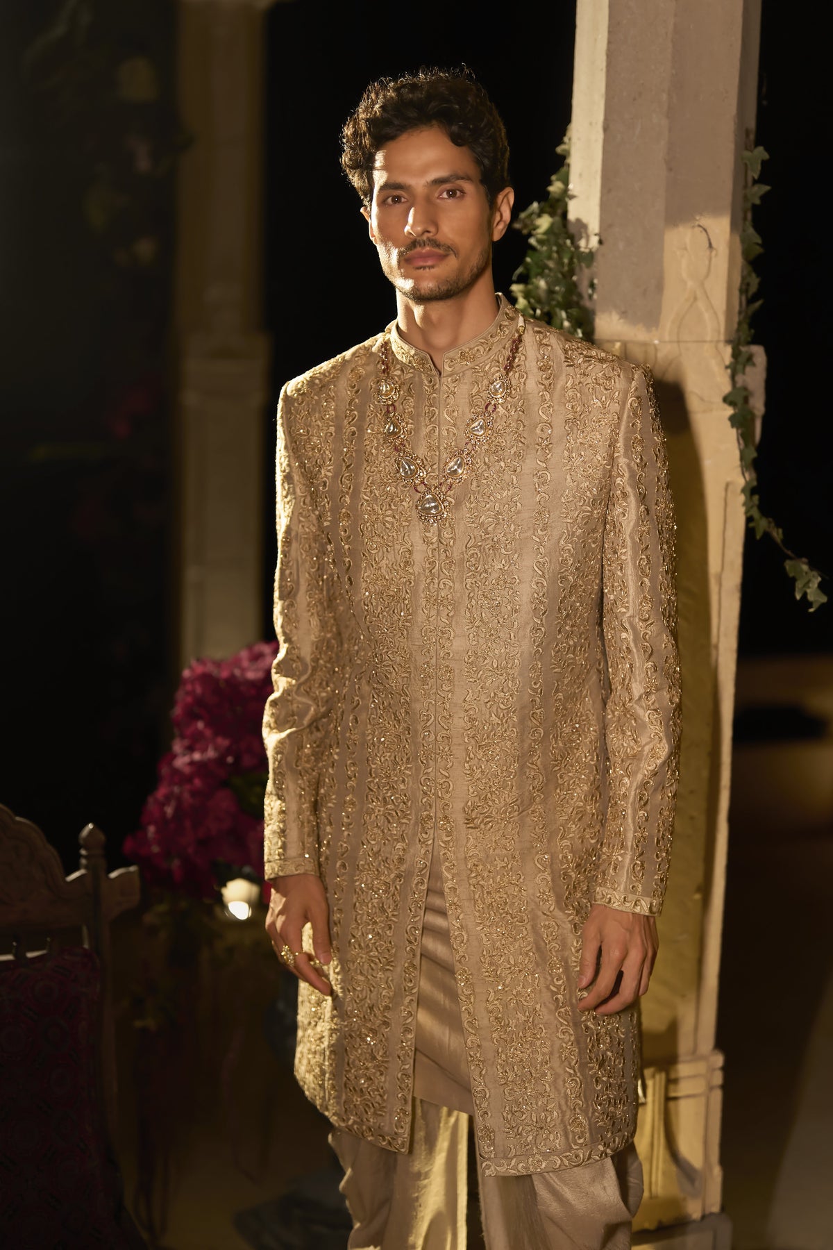 Champagne Gold Sherwani Set