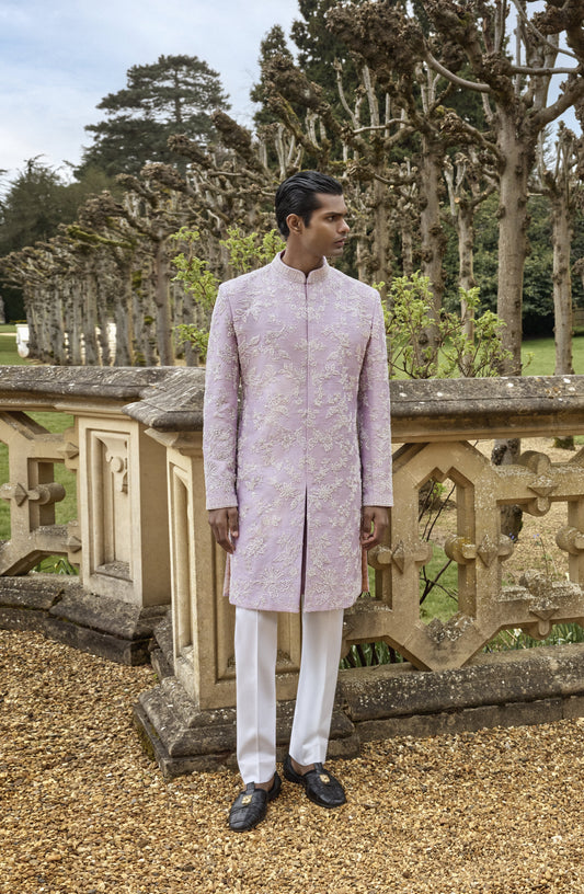 Mauve Pearl Short designer Sherwani set