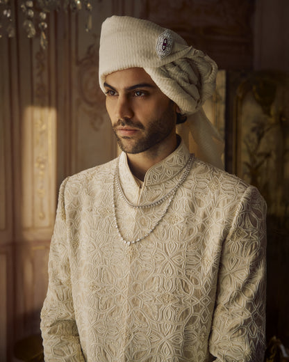 Nude Pearl Sherwani Set
