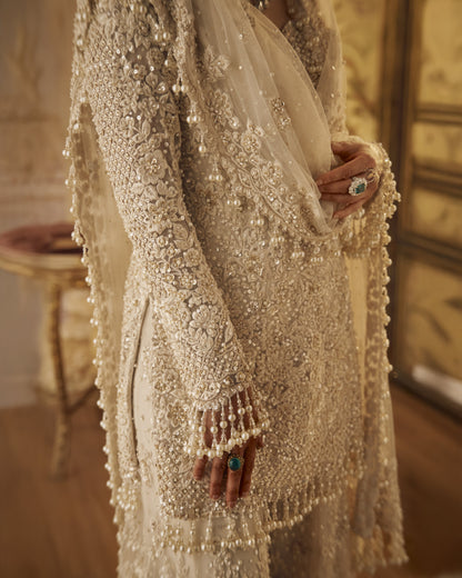 Ivory Pearl Sharara Set