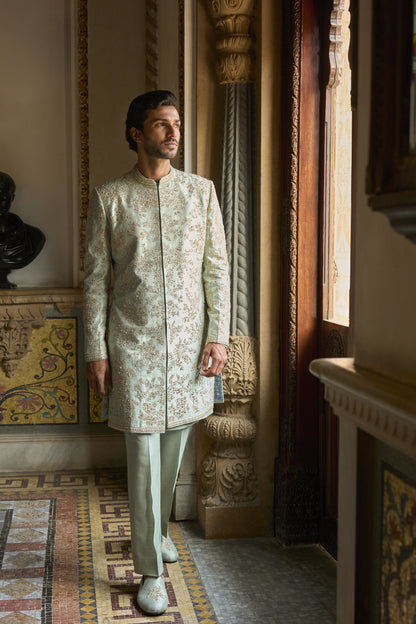 Sage Green Sherwani Set