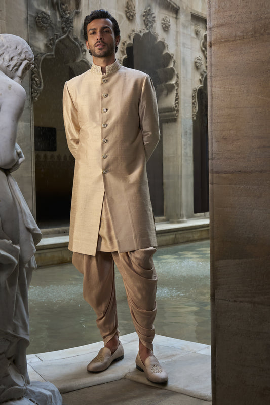 Coffee Gold Sherwani Set
