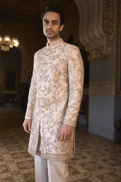 Powder Peach Sherwani Set
