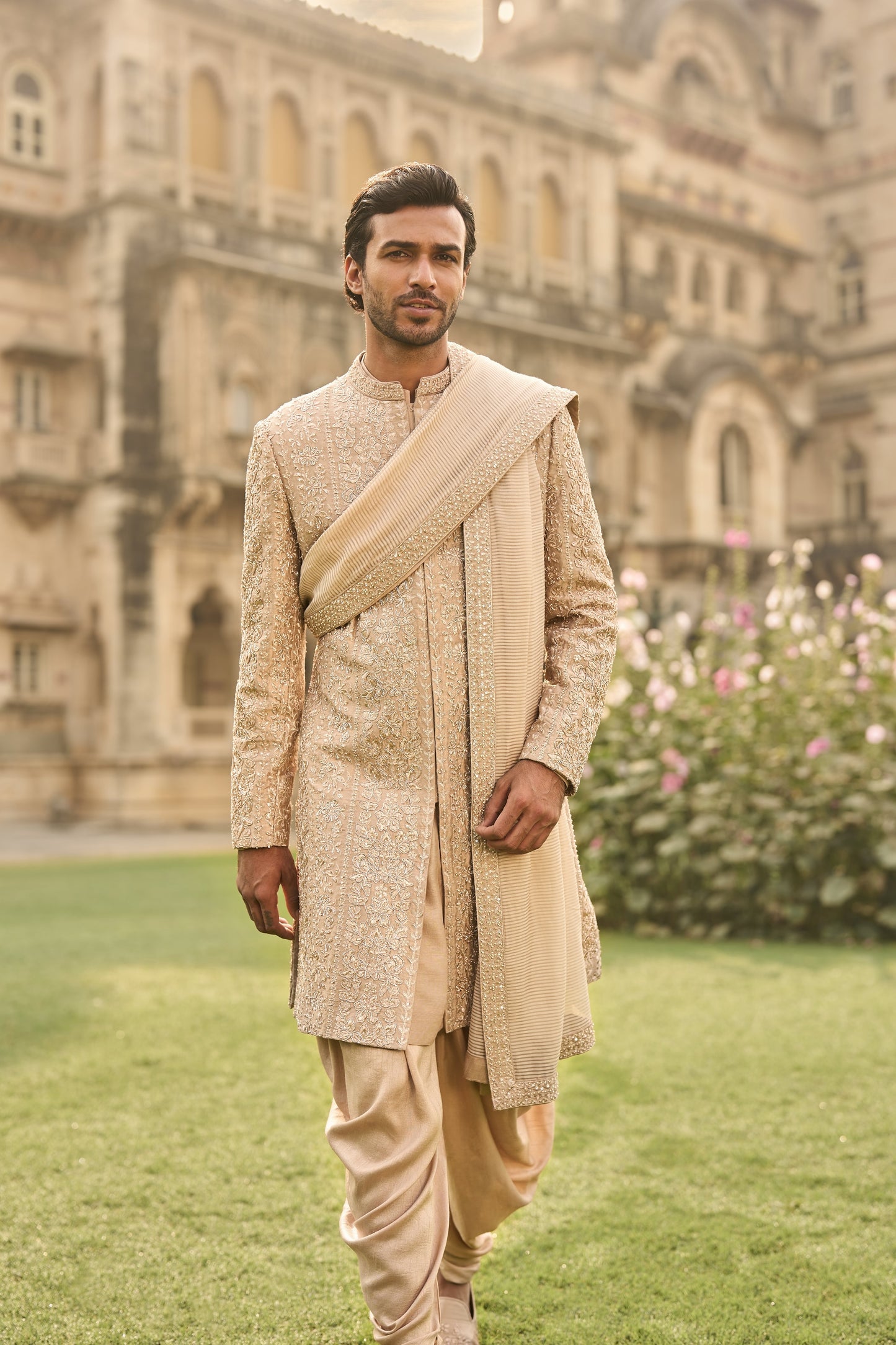 Rose Gold Sherwani Set