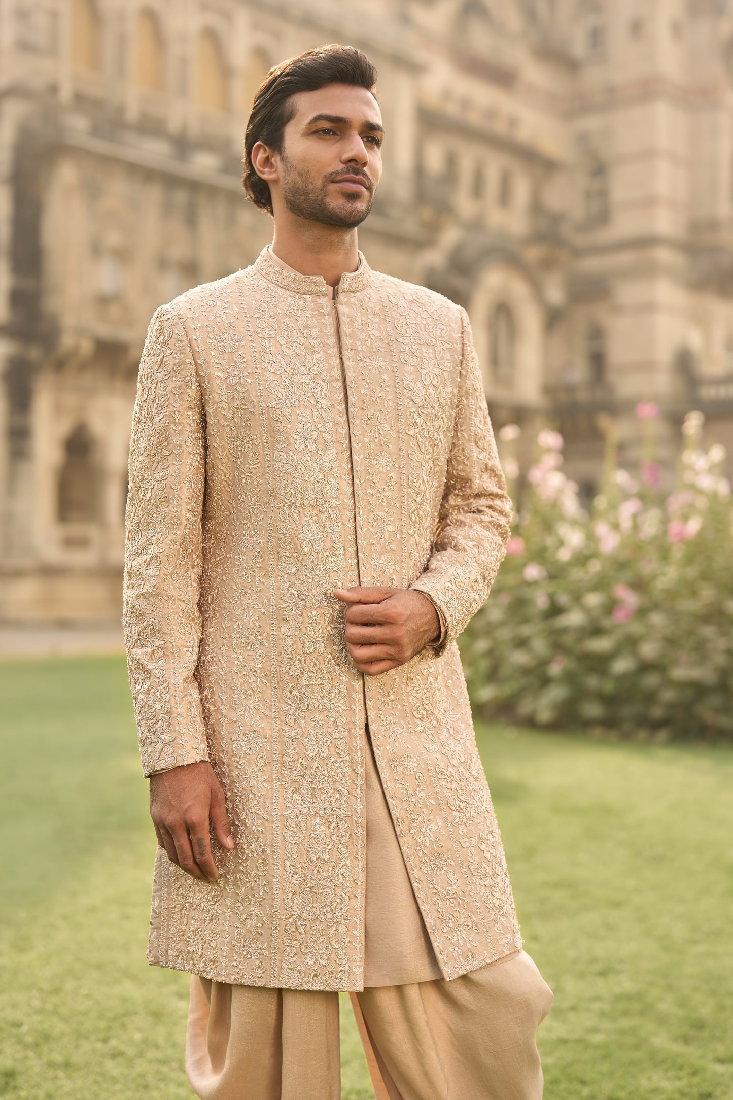Rose Gold Sherwani Set