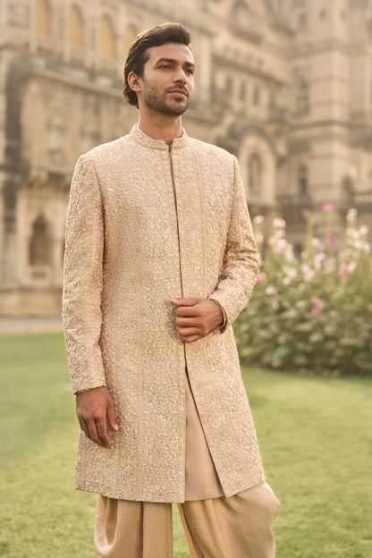 Rose Gold Sherwani Set