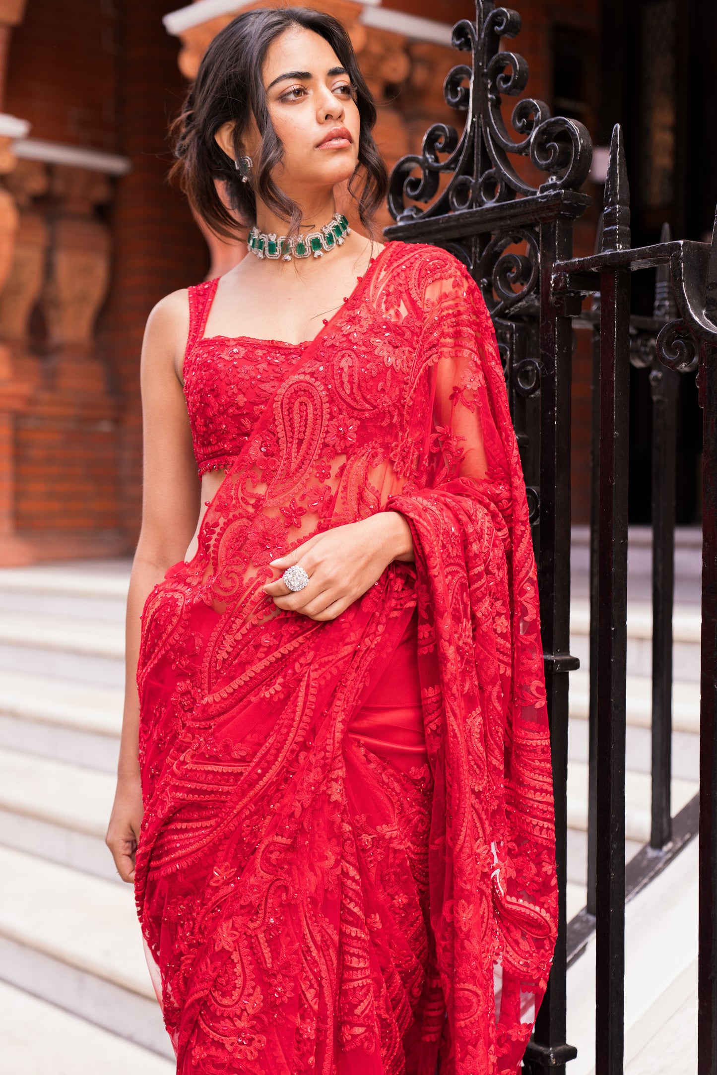 Red Dori Saree