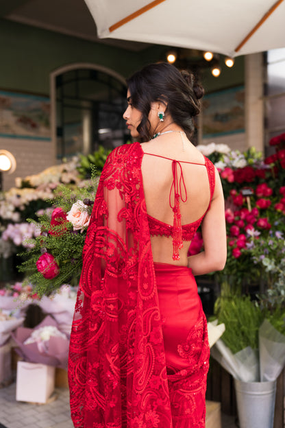 Red Dori Saree