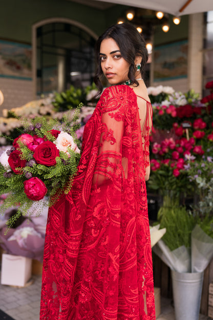Red Dori Saree