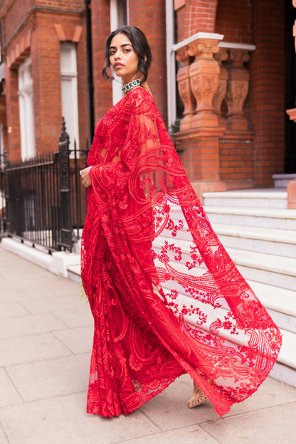 Red Dori Saree
