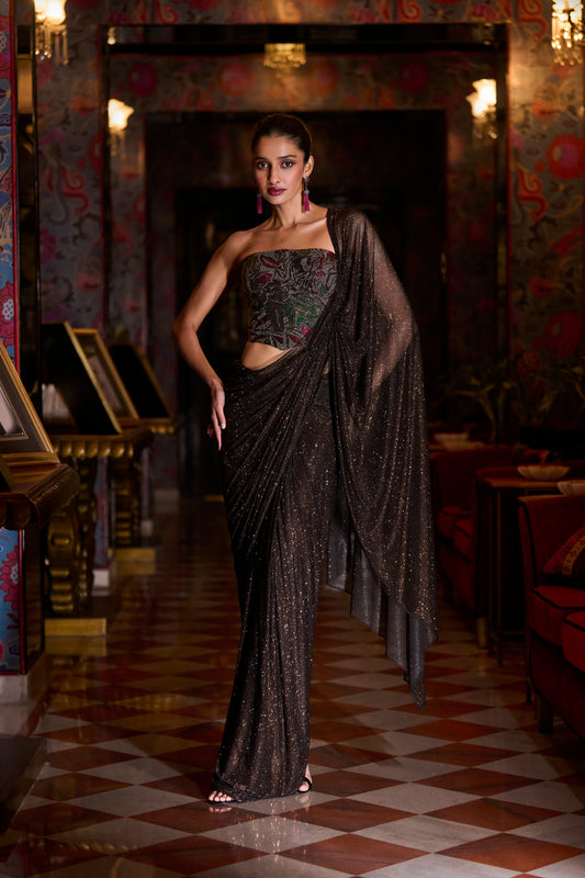Mocha Corset Designer Saree