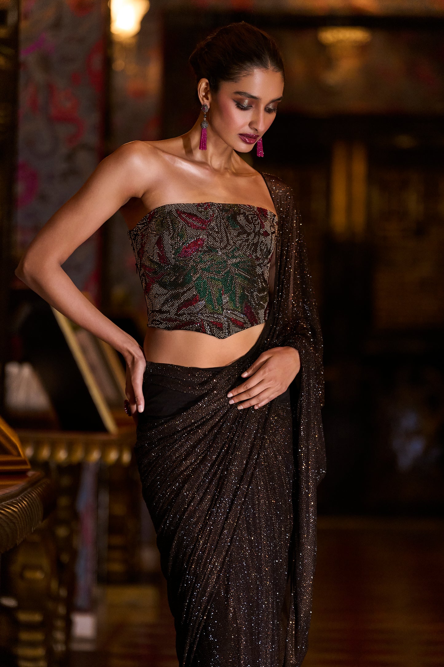 Mocha Corset Designer Saree