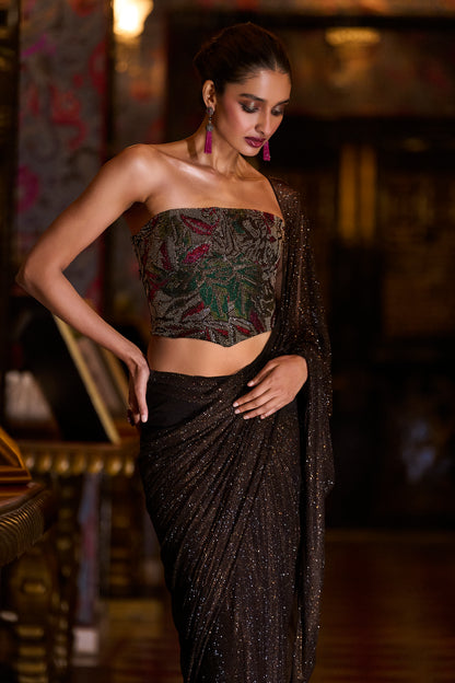 Mocha Corset Designer Saree