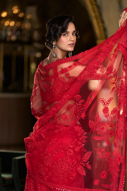 Red Dori Saree