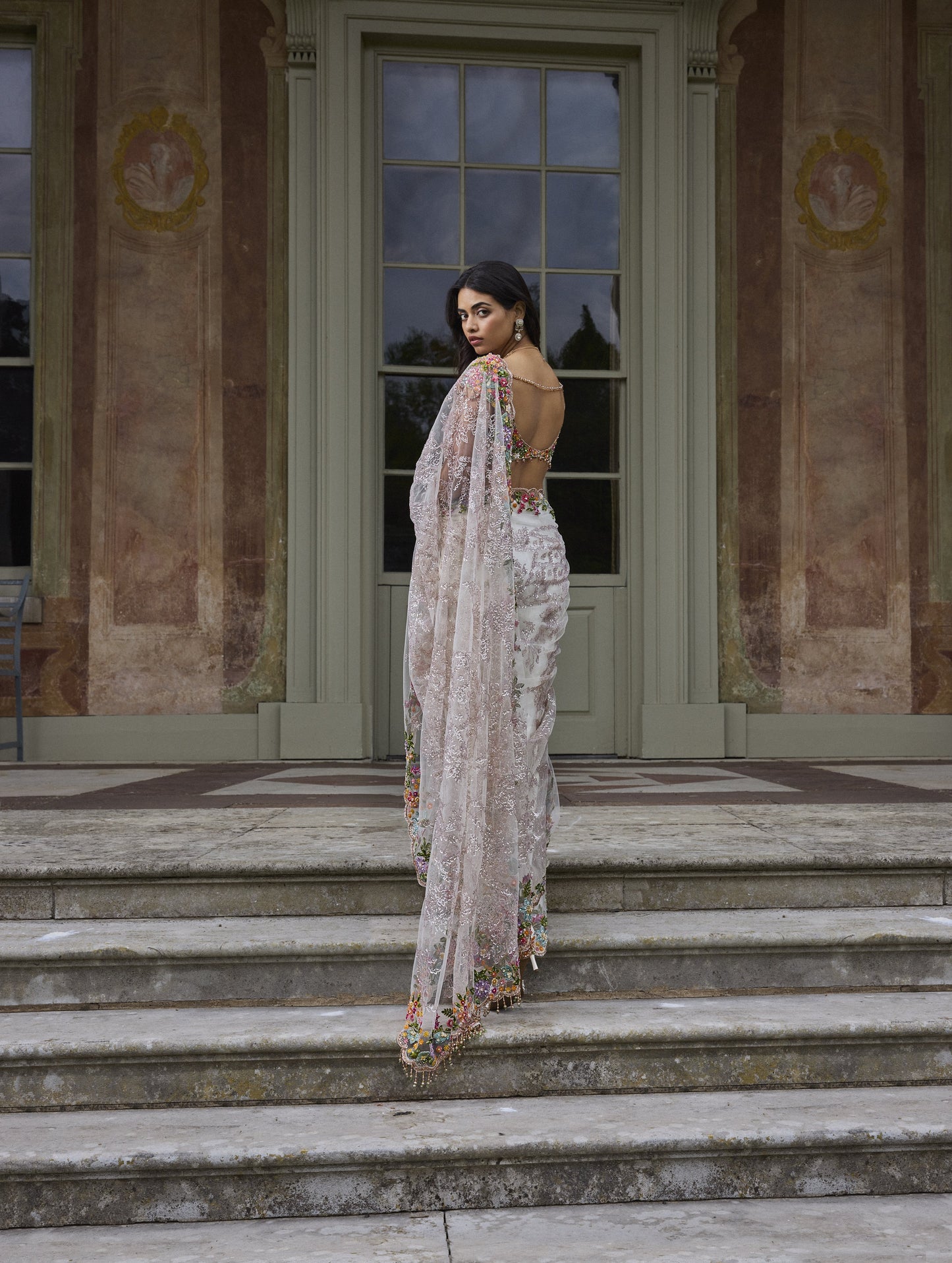 Nude Multi- Coloured Saree