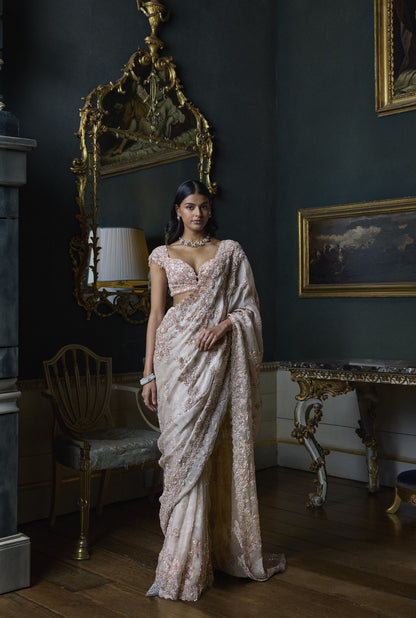 Rose Gold Sequin Saree