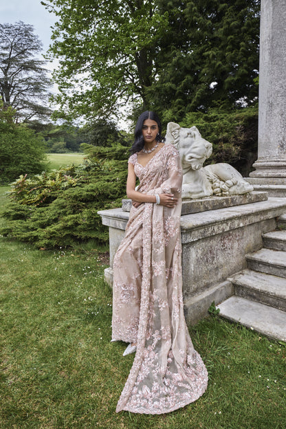 Rose Gold Sequin Saree