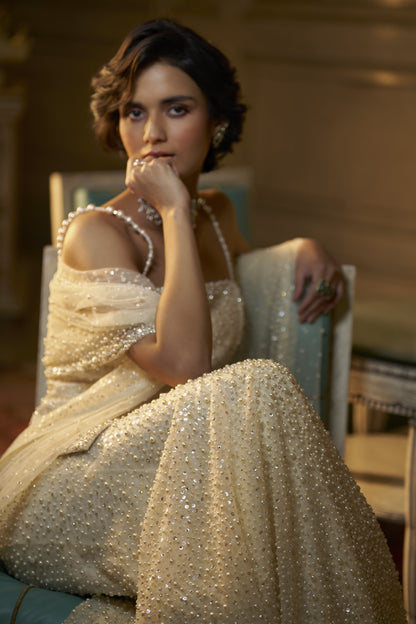 Ivory Pearl Sharara Set