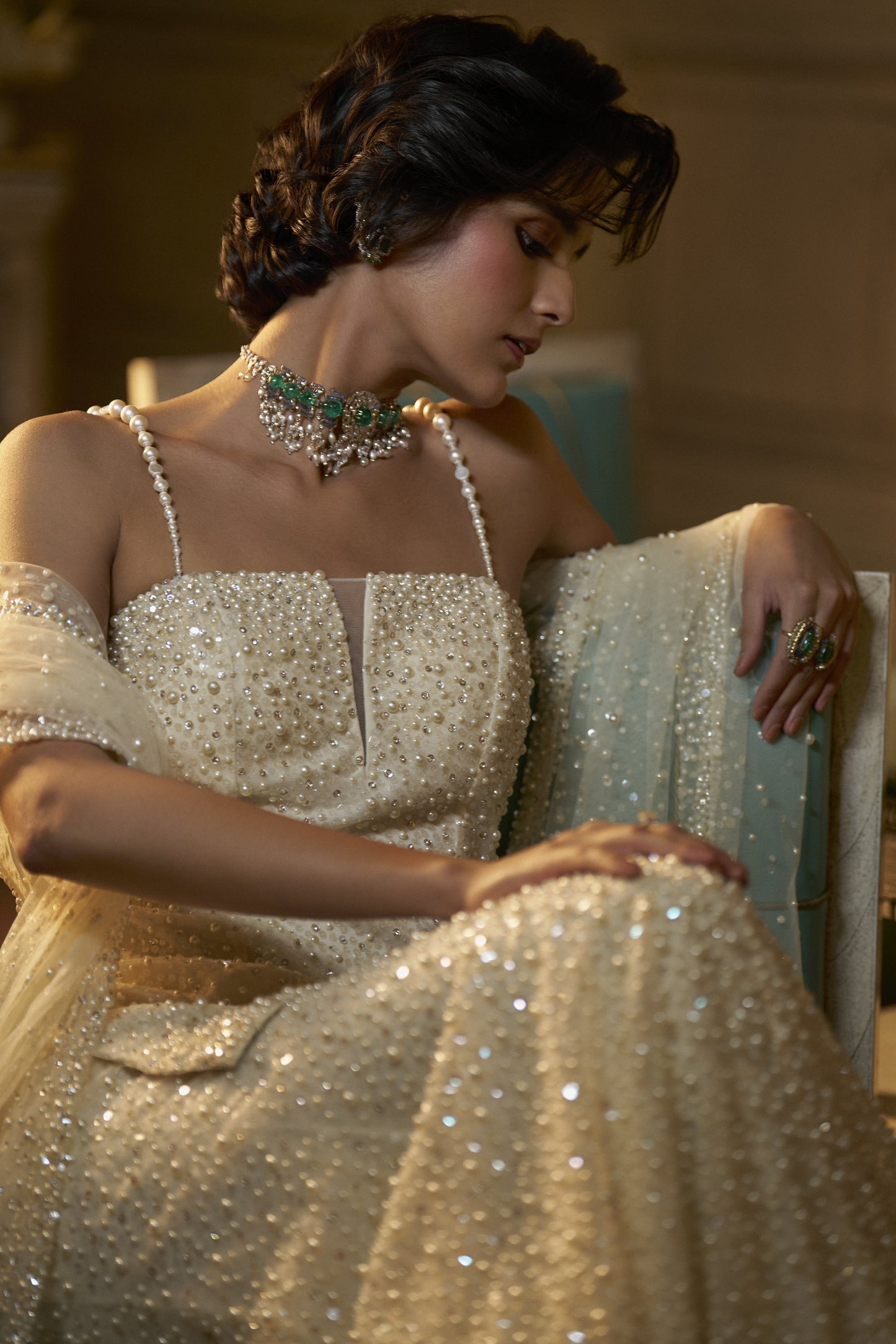 Ivory Pearl Sharara Set