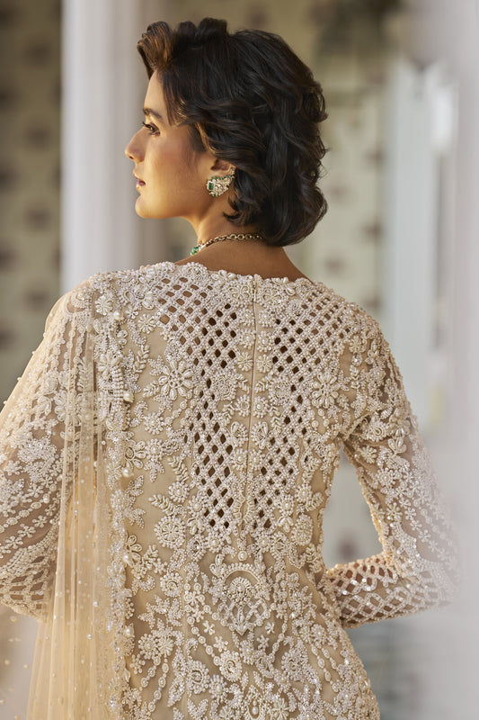 Nude Pearl Sharara Set