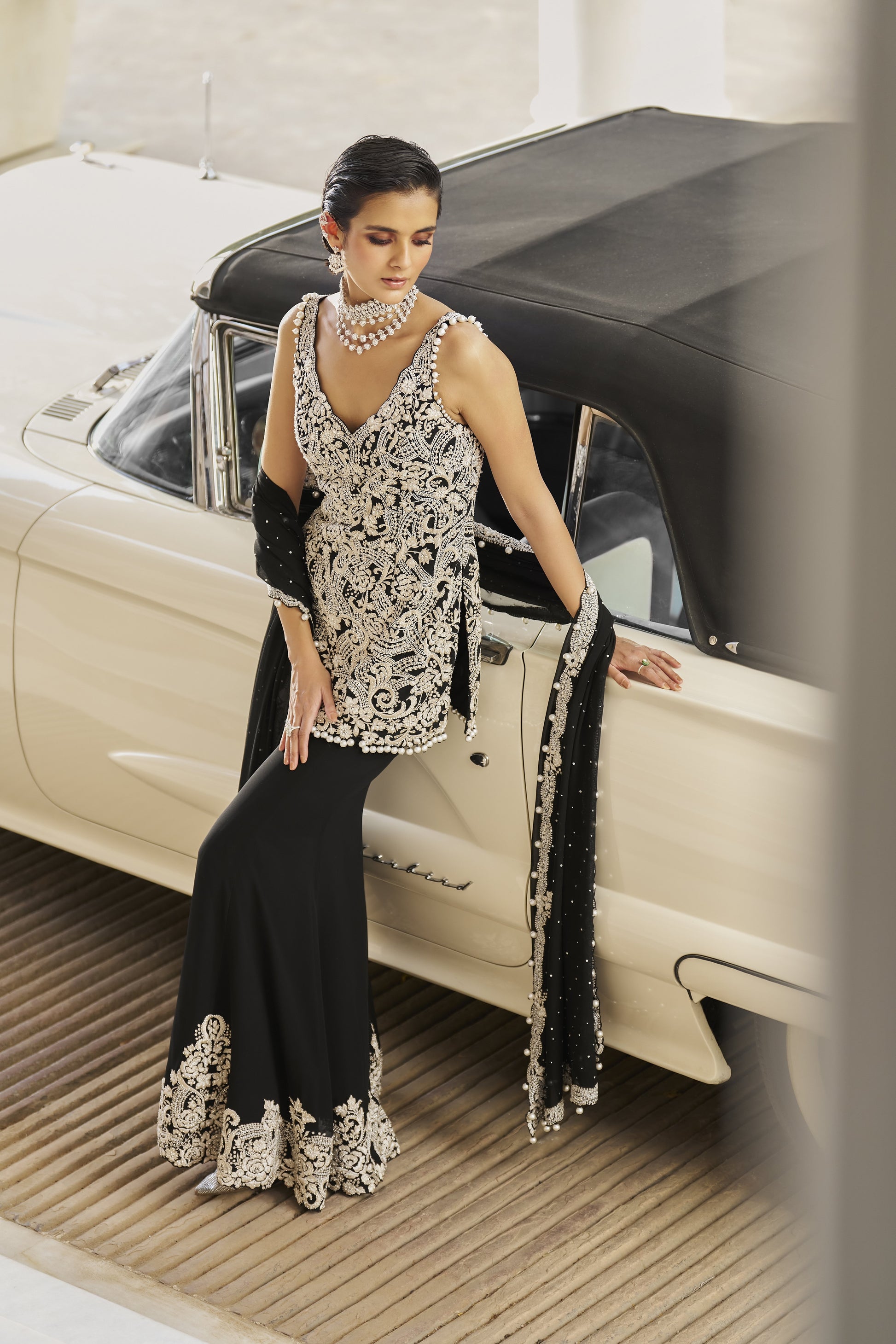 Black Pearl Designer Sharara Suit