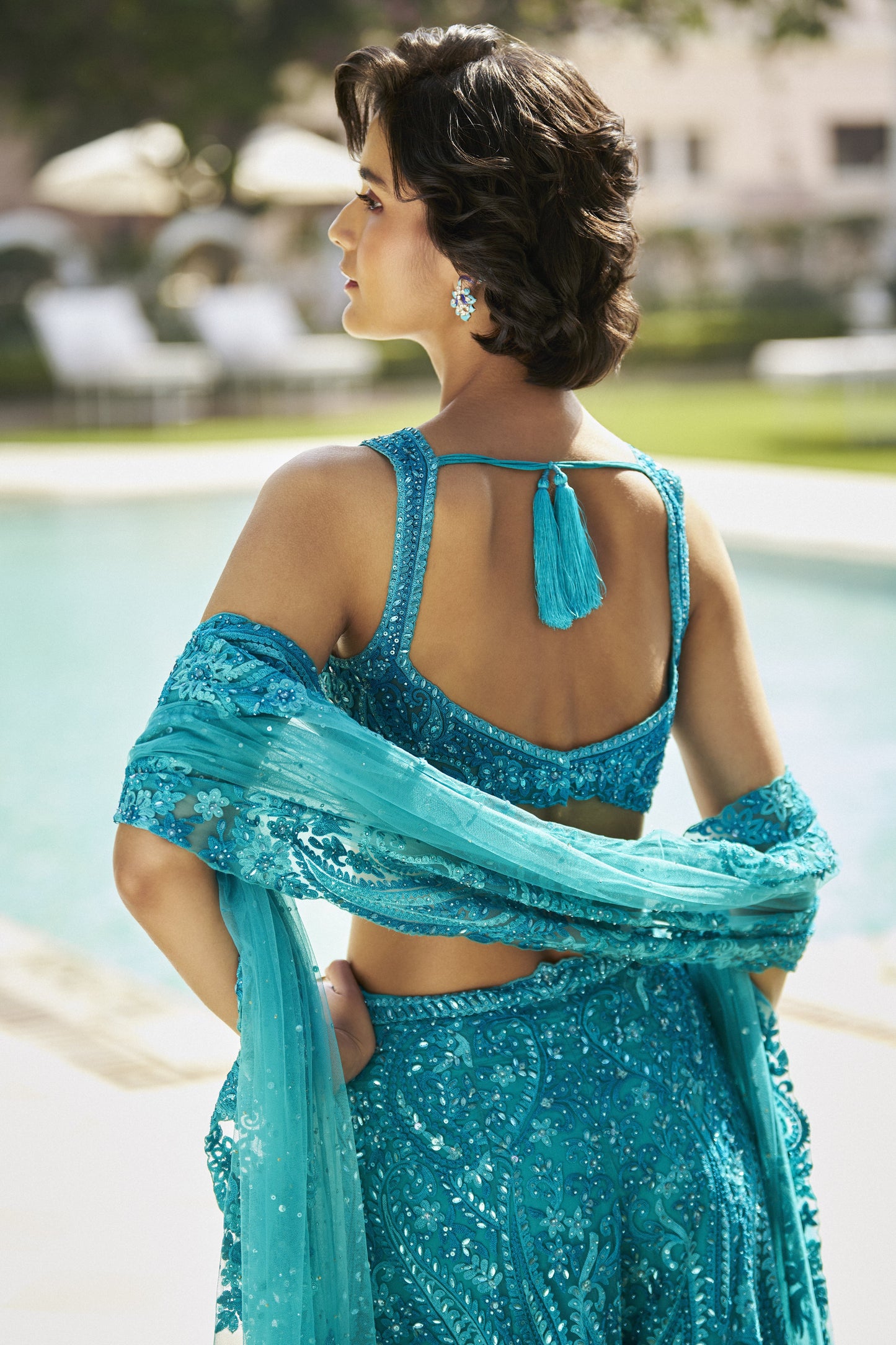 Turquoise Paisley Sharara Set