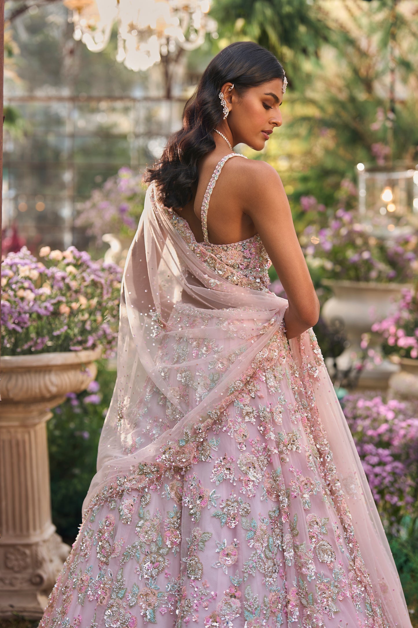 Light Pink Sequin Lehenga Set